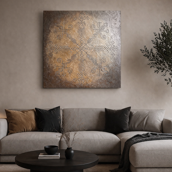 Mājai, pārticībai, svētībai, 100x100cm