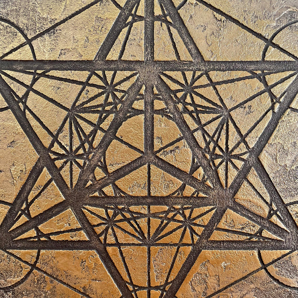 Merkaba, sudrabs/zelts 50x50cm