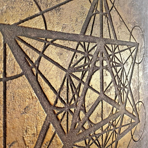 Merkaba, sudrabs/zelts 50x50cm